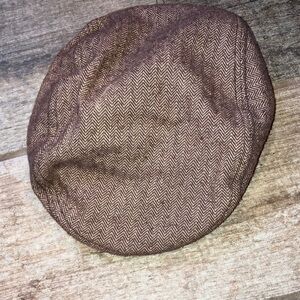 GYMBOREE  BROWN NEWSBOY HERRINGBONE CAP